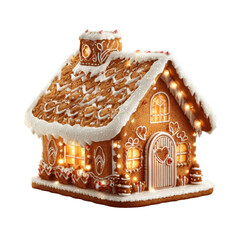 Charming Gingerbread House with Icing and Candy Decorations, Perfect for Holiday Celebrations and Festive Occasions