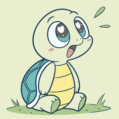 Cute turtle vector graphic