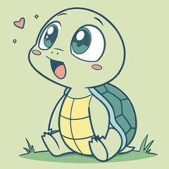 Cute turtle vector graphic