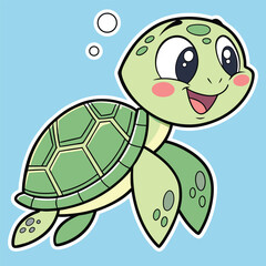 Cute turtle vector graphic