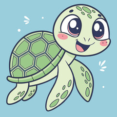 Cute turtle vector graphic