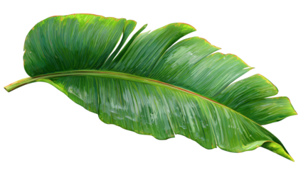 Vibrant tropical banana leaf illustration