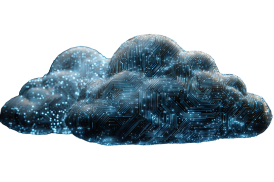 Abstract cloud design with circuit board pattern
