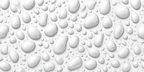 Water droplets on a surface,  a seamless pattern of various sized,  round water droplets
