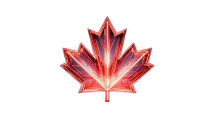 Vibrant red maple leaf graphic