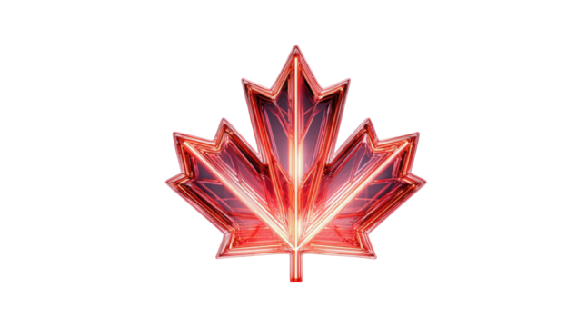 Vibrant red maple leaf graphic