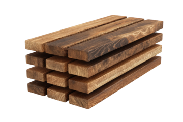 Stacked wooden beams.  3D render