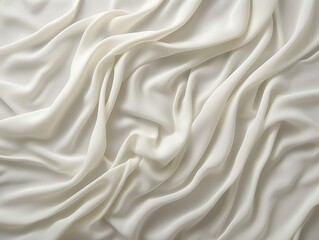 Obraz premium White Creased Fabric Texture Background, Minimalist Abstract Textile Material for Packaging and Graphic Design