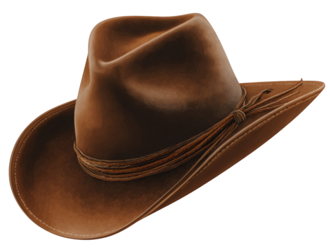 Brown Cowboy Hat, Slightly Angled View