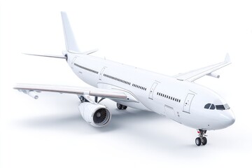 Obraz premium White passenger jet, isolated on white