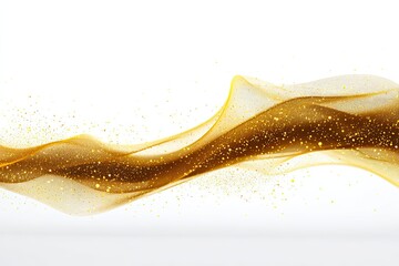 Abstract gold wave design on white background