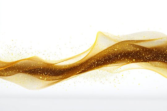Abstract gold wave design on white background