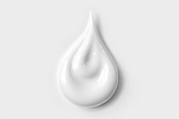 Creamy white cosmetic drop, smooth texture
