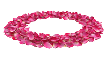 Circular wreath of rose petals.  Circular design