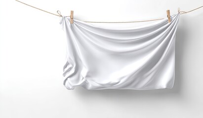 White fabric draped on clothesline