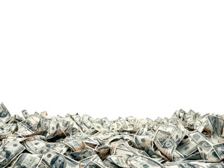 A pile of crumpled US dollar bills