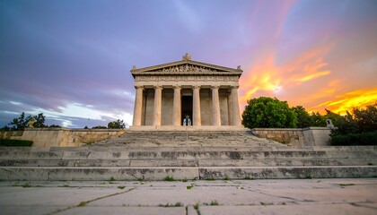 Obraz premium Ancient temple at sunset