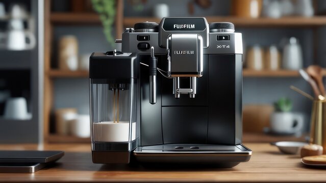 Modern coffee machine on a kitchen counter