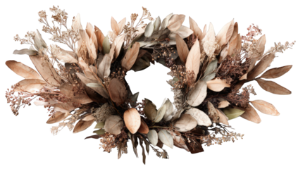 Dried flower wreath, muted tones