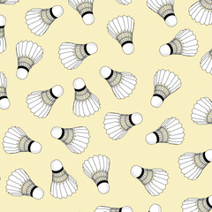 Badminton shuttlecock seamless pattern. Perfect for badminton themed backgrounds, textile design, wrapping paper