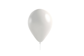 Single white balloon, smooth surface, pointed bottom