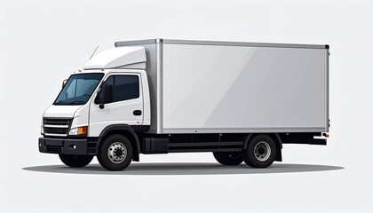 Fototapeta premium A creative vector style illustration of a delivery truck in flat design isolated on a clean white background 