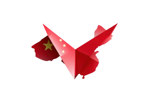 China map, flag design