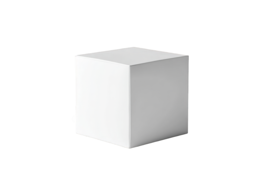 A simple, solid white cube.  A blank, geometric shape