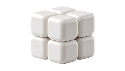 White cube comprised of smaller cubes