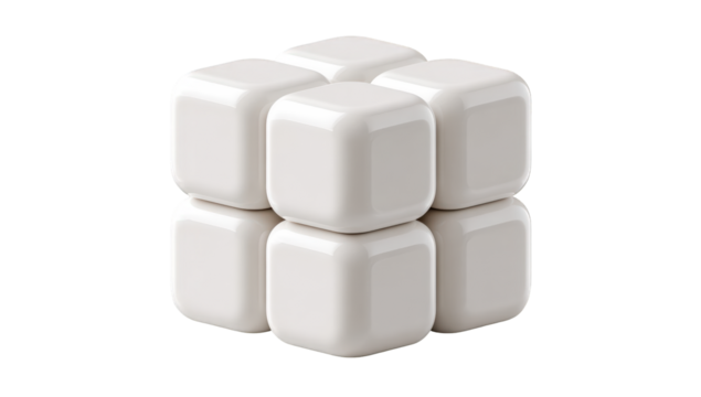 White cube comprised of smaller cubes