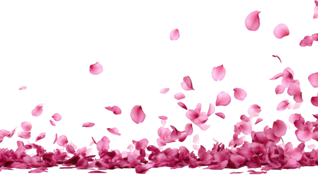Pink flower petals falling - Powered by Adobe