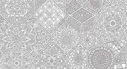 Intricate Geometric Pattern with Floral Motifs.