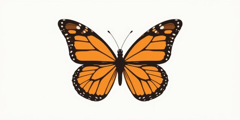 Fototapeta premium Monarch Butterfly Wings Minimalist graphic design highlighting Monarch butterfly wings with geometric shapes and a muted color