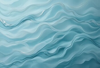 Fototapeta premium Quiet Ocean Fabric Softly Waved Aquatic Blue on Elegant Textile