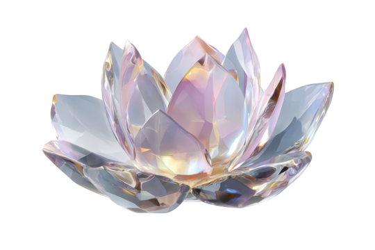 Crystal lotus flower, 3D render - Powered by Adobe