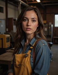 Worker woman Professional Worker Portrait Ultra realistic Photorealistic  capture subject in a way that resembles a still frame from a movie cinematic lighting story narrative quality drawing v