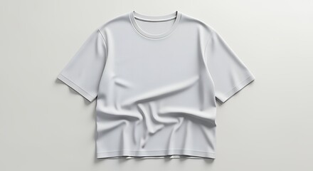 White T-shirt Plain Casual Short Sleeve Top on Light Background