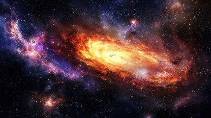 Fototapeta premium A cosmic scene showing a vibrant, swirling gas cloud
