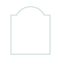 ナチュラルなスモーキーグリーンとベージュの可愛い窓枠フレームイラスト