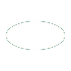 スモーキーグリーンとベージュのシンプルな楕円形フレームイラスト