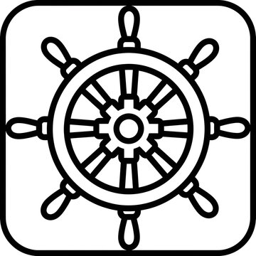 recommend clip art: Nautical Ship Wheel Outline Icon, Helm Steering Symbol for Marine Navigation