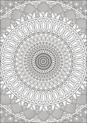 Mandala Coloring Page For Adult Mindfulness Art Vector Line Design Zentangle Yoga Mandala