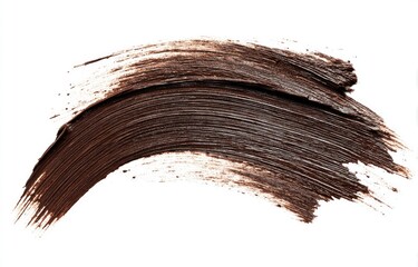 Dark brown cosmetic product smear on white background