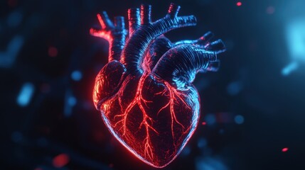 Fototapeta premium Detailed anatomical representation of a human heart.