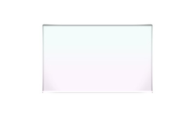 a minimalist glass panel or screen with a subtle pastel gradient, isolated on a white background.
