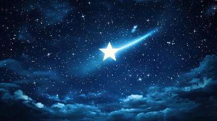 Fototapeta premium A breathtaking wish upon a shooting star