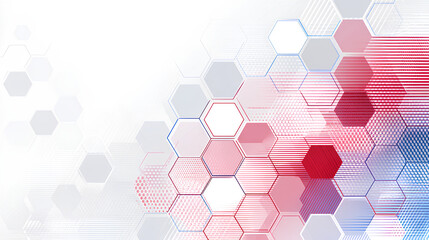 Modern medical or health care scientific abstract background with hexagons. Geometric stripe line art design for poster, brochure, cover, banner, header, website, presentation template Stock Vector