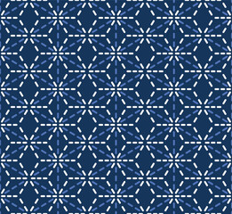 Fototapeta premium Japanese Hexagon Line Net Vector Seamless Pattern 