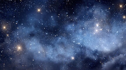 Expansive Cosmic Starry Space with Bright Celestial Bodies
