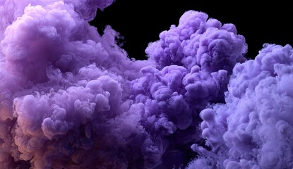 Purple ink clouds against black